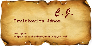 Czvitkovics János névjegykártya